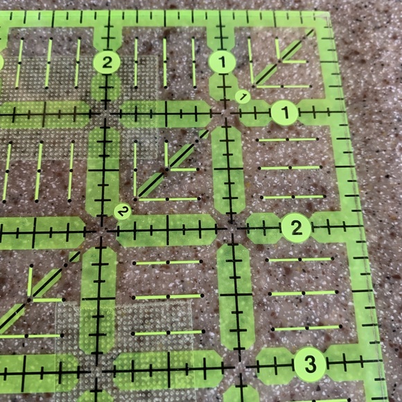 Omnigrip 8-1/2" x 8-1/2" Square Non-Slip Neon Ruler, RN85 - Picture 3 of 4